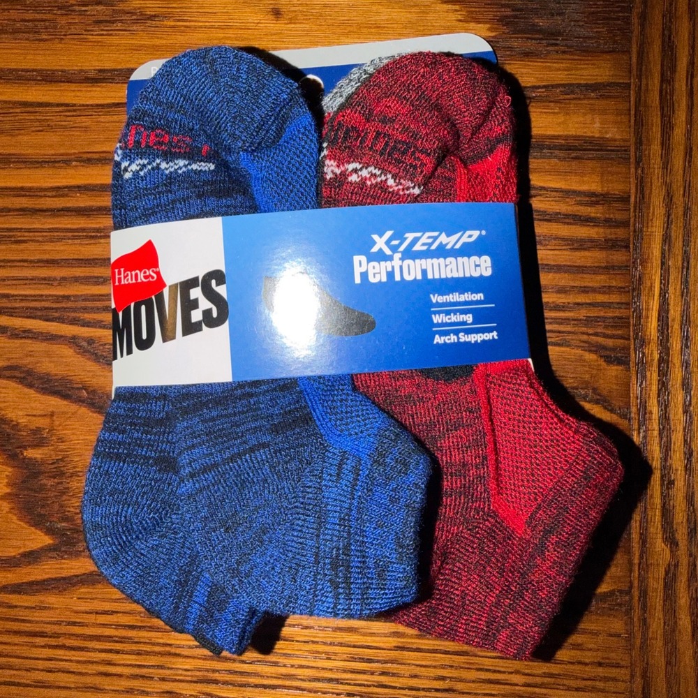 Hanes Moves X-Temp Performance Kids Athletic Low Cut Socks Multi Color Pack NEW